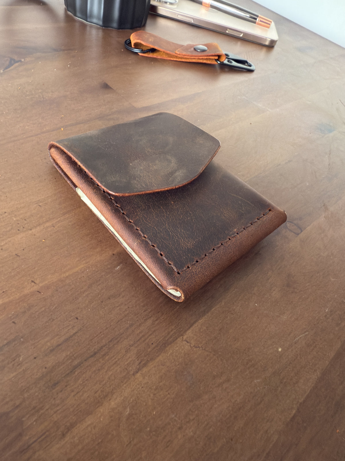 Leather Cash Wallet | Handmade Minimalist Front Pocket Wallet | LeatherLab Studio