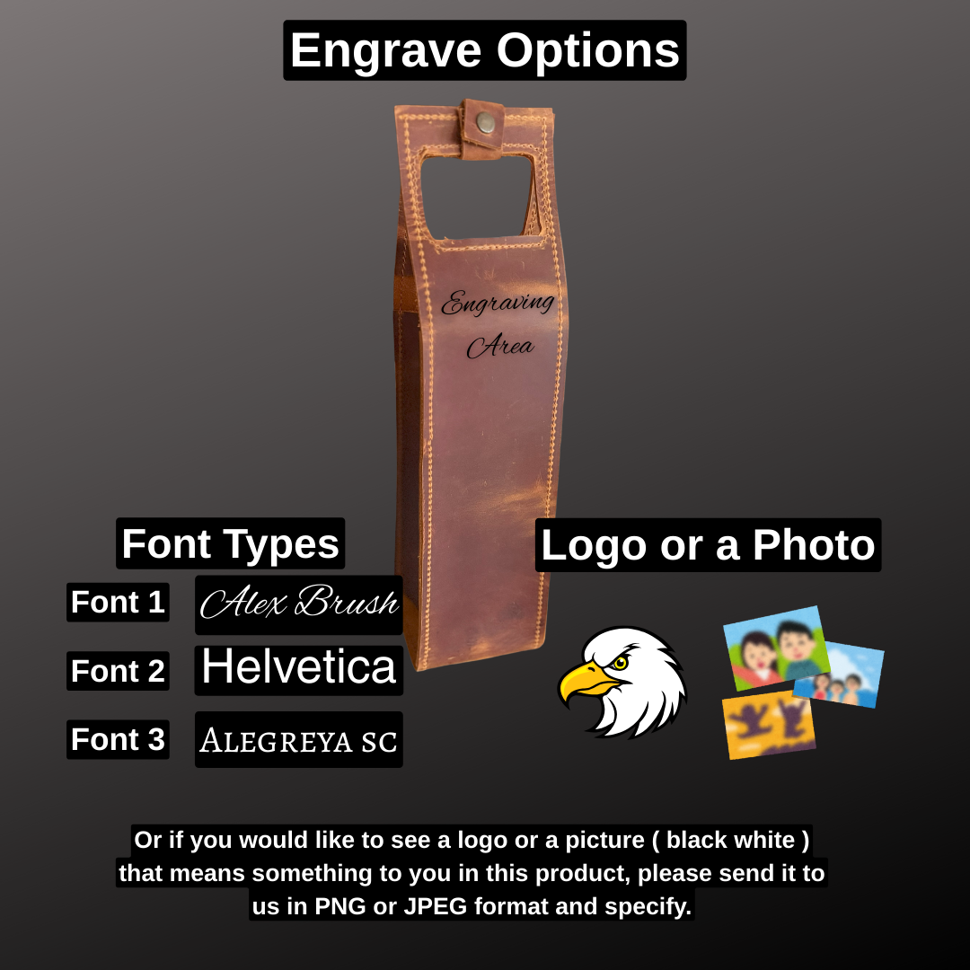 Personalized Leather Wine Bag – Handmade Wine Bottle Carrier