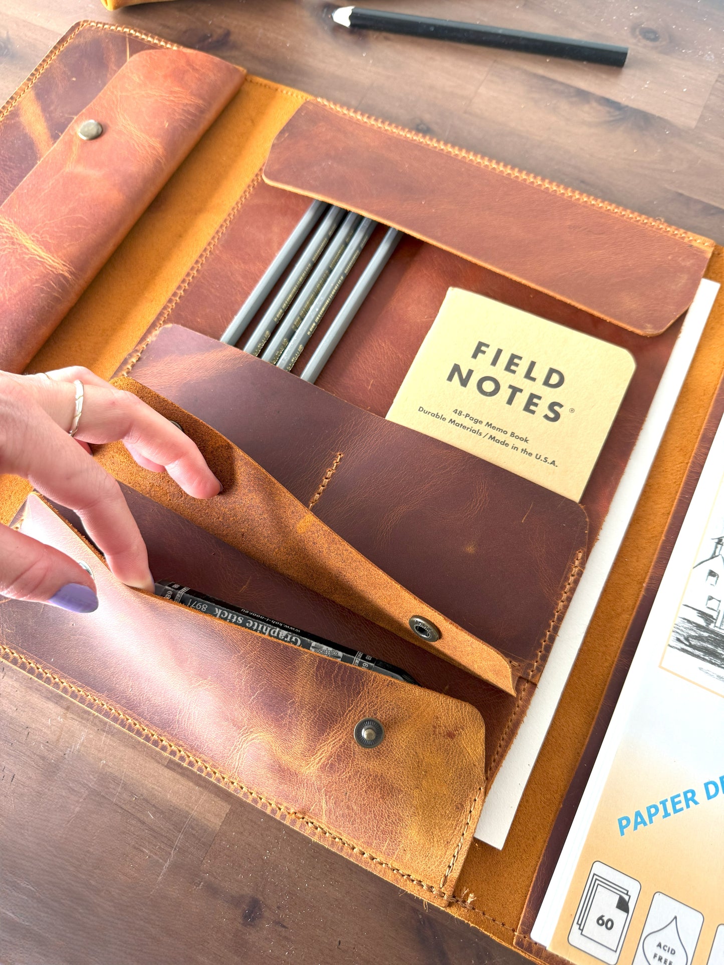 Leather Sketchbook Cover
