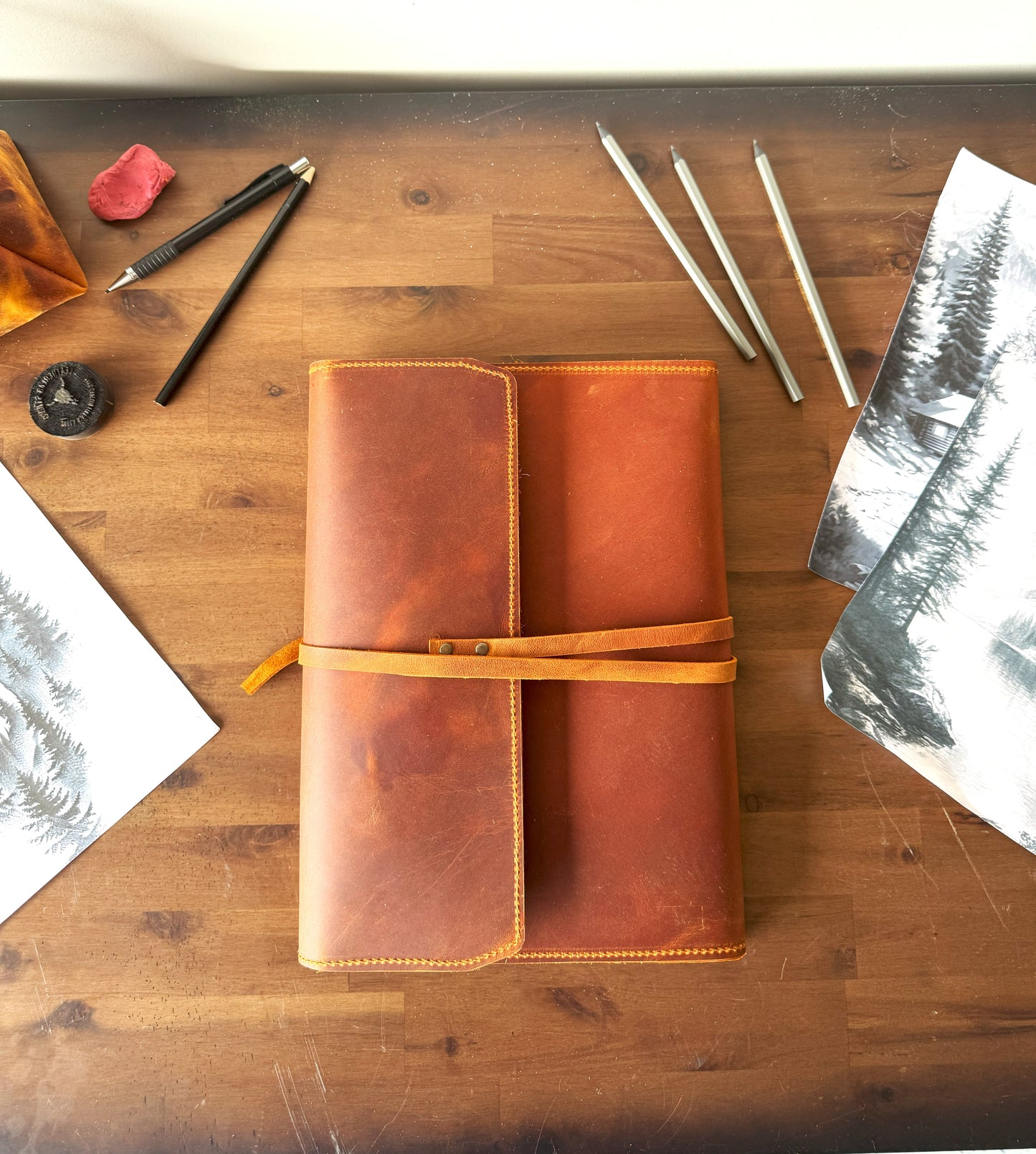 Leather Sketchbook Cover
