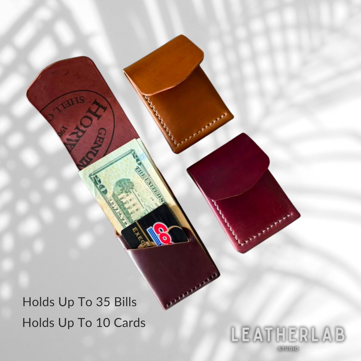 Horween® Shell Cordovan Leather Cash Wallet | Handmade Minimalist Front Pocket Wallet